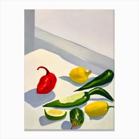 Poblano Pepper Tablescape vegetable Canvas Print