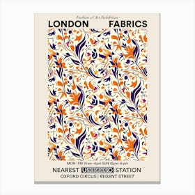 Poster Radiant Petals London Fabrics Floral Pattern 1 Canvas Print