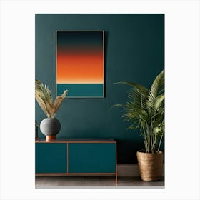 Sunset - Teal Canvas Print