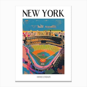 Yankee Stadium New York Colourful Silkscreen Illustration 3 Poster Canvas Print