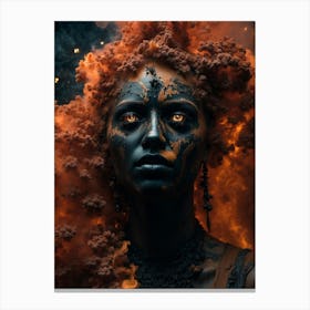 Woman With Fire In Her Face Canvas Print