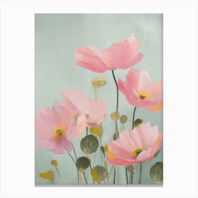 Lotus Flowers Acrylic Painting In Pastel Colours 2 Canvas Print