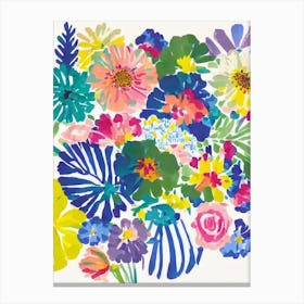 Statice Modern Colourful Flower Canvas Print