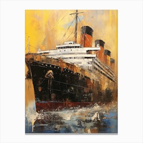 Titanic Ship Dramatic Illustration 3 Canvas Print