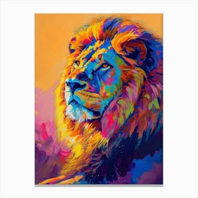Southwest African Lion Lion In Different Seasons Fauvist Painting 3 Canvas Print