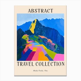 Abstract Travel Collection Poster Machu Picchu Peru 4 Canvas Print