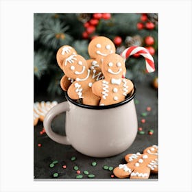Gingerbread Cookies In A Cup Canvas Print