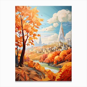 London View   Geometric Vector Illustration 4 Canvas Print