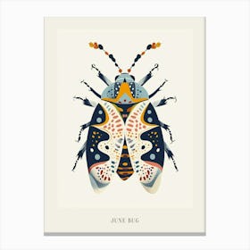 Colourful Insect Illustration June Bug 12 Poster Canvas Print