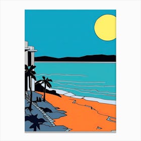 Minimal Design Style Of Playa Del Carmen, Mexico 2 Canvas Print