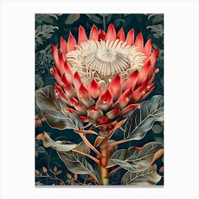 William Morris Inspired Flower Pattern 14 Canvas Print