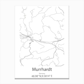 Murrhardt,Germany Minimalist Map Canvas Print