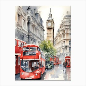 London City Watercolor 2 Canvas Print