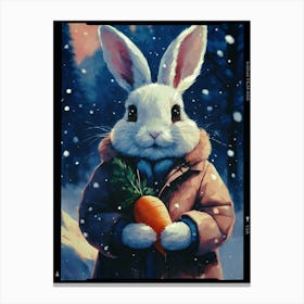 Rabbit In The Snow 1 Canvas Print