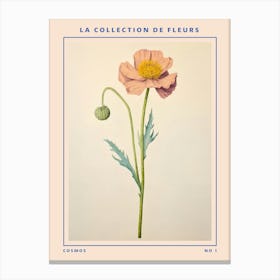 Cosmos French Flower Botanical Poster Canvas Print