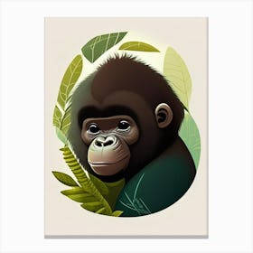 Baby Gorilla, Gorillas Cute Kawaii 5 Canvas Print
