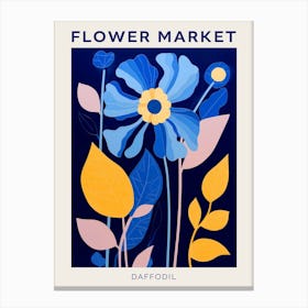 Blue Flower Market Poster Daffodil 1 Canvas Print