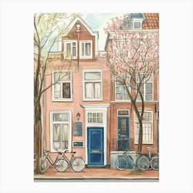 Watercolor Soft Pastel Painting Of De Pijp Amsterdam Canvas Print