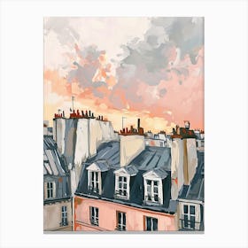 Paris Rooftops Morning Skyline 3 Canvas Print
