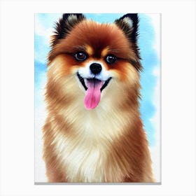 Pomeranian 3 Watercolour dog Canvas Print