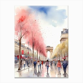 Champs-Elysées Avenue. Paris. The atmosphere and manifestations of spring. 10 Canvas Print