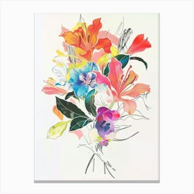 Gloriosa Lily 1 Collage Flower Bouquet Canvas Print