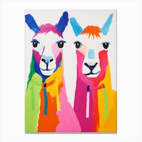 Colourful Kids Animal Art Llama 1 Canvas Print