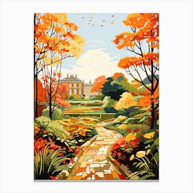 Royal Botanic Garden Edinburgh, United Kingdom In Autumn Fall Illustration 4 Canvas Print