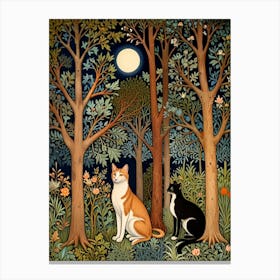 William Morris Cats In The Forest Canvas Print