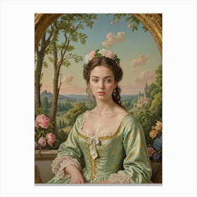 Lady In Green Canvas Print