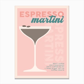 Pink Espresso Martini Cocktail Canvas Print