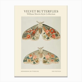 Velvet Butterflies Collection Shimmering Butterflies William Morris Style 10 Canvas Print