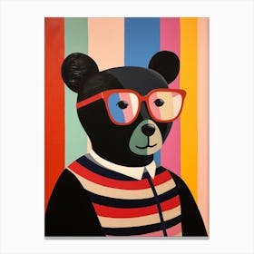 Little Black Bear 1 Wearing Sunglasses Canvas Print