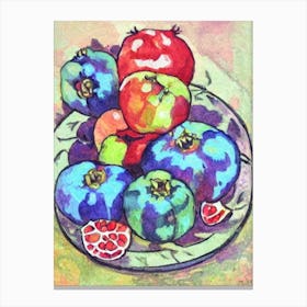 Pomegranate 1 Vintage Sketch Fruit Canvas Print