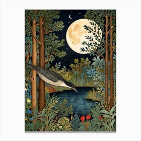 William Morris Owl In The Woods Canvas Print