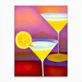 Lemon Drop MCocktail Poster artini Paul Klee Inspired Abstract Cocktail Poster Canvas Print