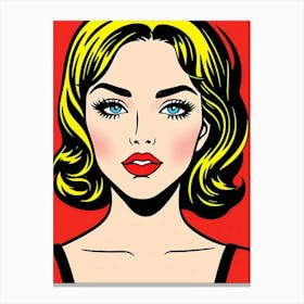 Neon Dreams: The Woman Behind the Pop Art Mask Pop Art Canvas Print