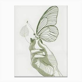 Butterfly In Hand Canvas Print