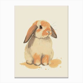 Holland Lop Rabbit Nursery Illustration 4 Canvas Print