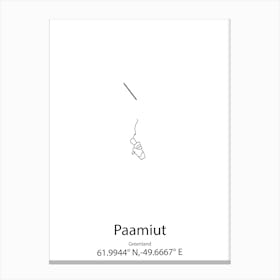 Paamiut,Greenland Minimalist Map Canvas Print