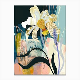 Colourful Flower Illustration Oxeye Daisy 2 Canvas Print