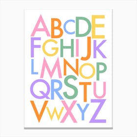 Alphabet Lettering Pastel ABC Canvas Print