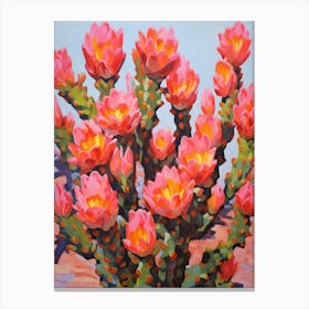 Cactus Painting Austrocylindropuntia Subulata 1 Canvas Print