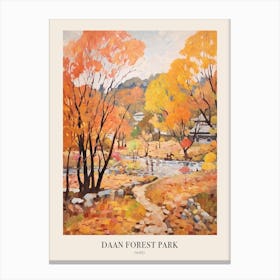 Autumn City Park Painting Daan Forest Park Taipei 1 Poster Canvas Print