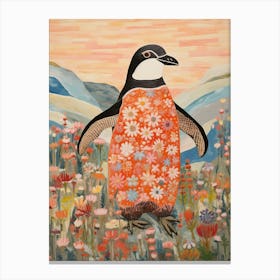 Penguin 4 Detailed Bird Painting Canvas Print