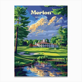 Merion Golf Club Us Open Travel Illustration Canvas Print