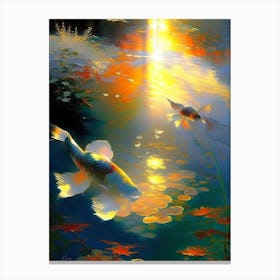 Bekko Koi Fish Monet Style Classic Painting Canvas Print