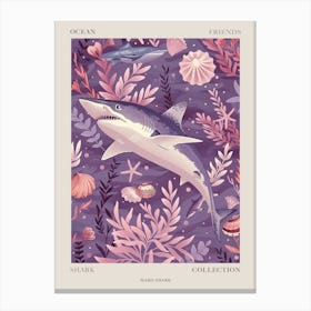 Purple Mako Shark Illustration 2 Poster Canvas Print