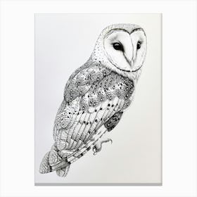 Oriental Bay Owl Drawing 1 Canvas Print