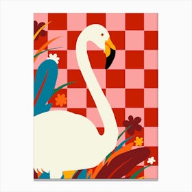 Checkers & The Great Egret Canvas Print